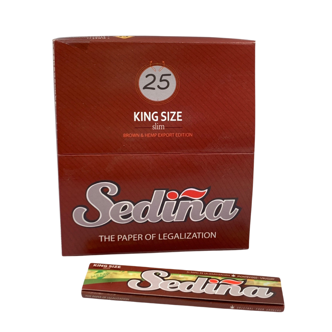 Sediña Brown King Size Slim rolling paper display